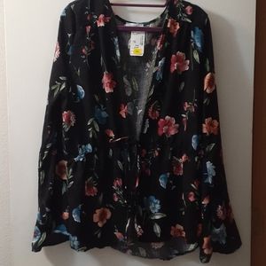 Long sleeve. Sheer camisole